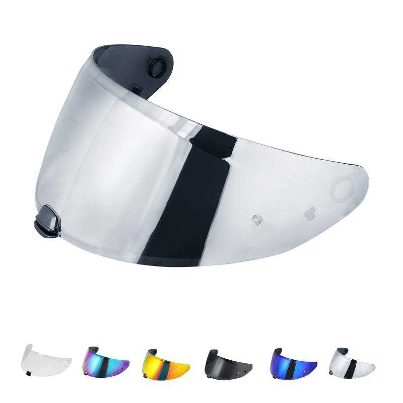 Motorradhelm Visier für i70 i10 HJ-31,Helmvisier Motorrad Windschutz Helm Objektiv Visier Vollgesichts,Helmvisiere Zubehör Ersatz(Silber) von JQF Gear