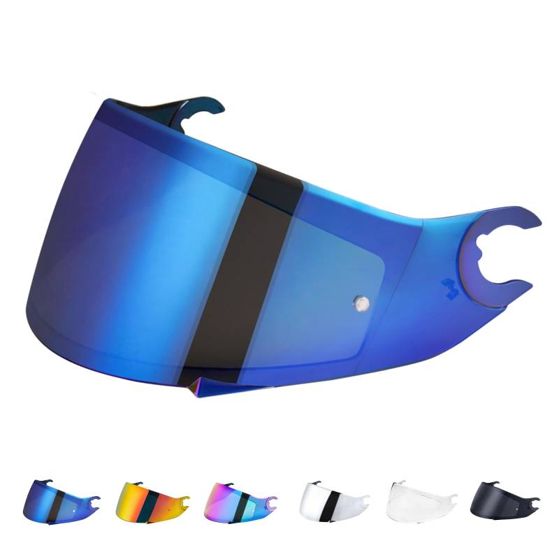 Motorradhelm Visier für Shark D Skwal D-Skwal 2 Spartan Carbon,Helmvisier Motorrad Windschutz Helm Objektiv Visier Vollgesichts,Helmvisiere Zubehör Ersatz(Chrom Blau) von JQF Gear