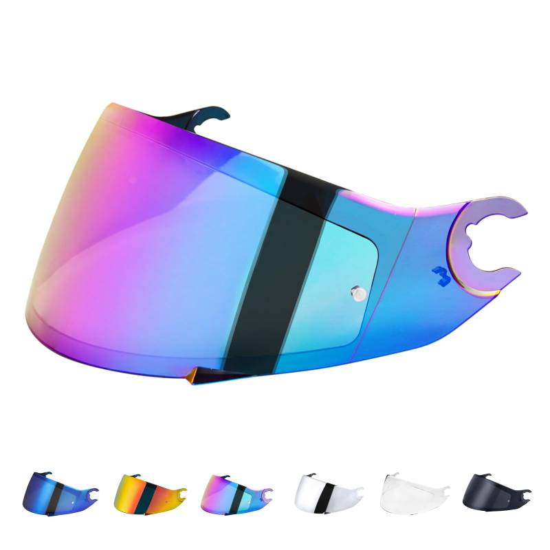 Motorradhelm Visier für Shark D Skwal D-Skwal 2 Spartan Carbon,Helmvisier Motorrad Windschutz Helm Objektiv Visier Vollgesichts,Helmvisiere Zubehör Ersatz(Regenbogen) von JQF Gear