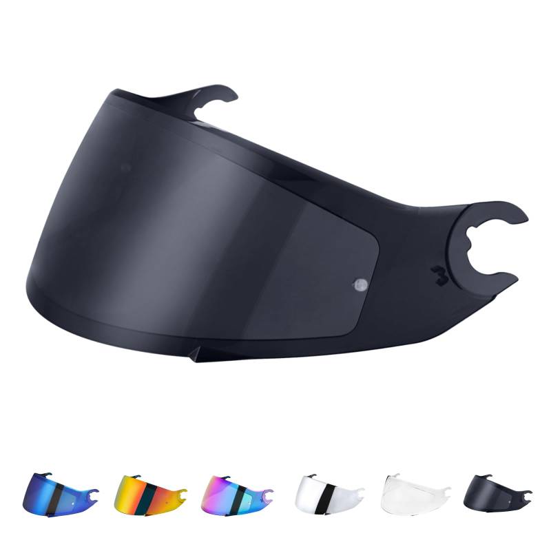 Motorradhelm Visier für Shark D Skwal D-Skwal 2 Spartan Carbon,Helmvisier Motorrad Windschutz Helm Objektiv Visier Vollgesichts,Helmvisiere Zubehör Ersatz(Schwarz) von JQF Gear