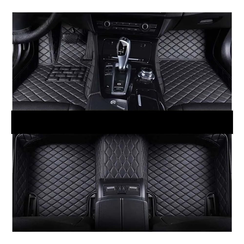 Allwetter fußmatten Auto Für Hyundai Für Sonata 2015 2016 2017 2018 2019 Custom Car Fußmatten Auto Teppiche Fuß Coche Zubehör Automatten-Set(All Black) von JQIWN