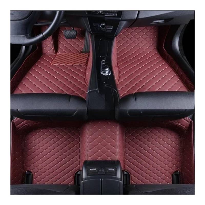 JQIWN Allwetter fußmatten Auto Für Range Für Rover Für Evoque 4 Türen 2016 2017 2018 2019 Auto-Fußmatten Innenzubehör Auto-Fußmatten-Set Automatten-Set(Wine Red) von JQIWN