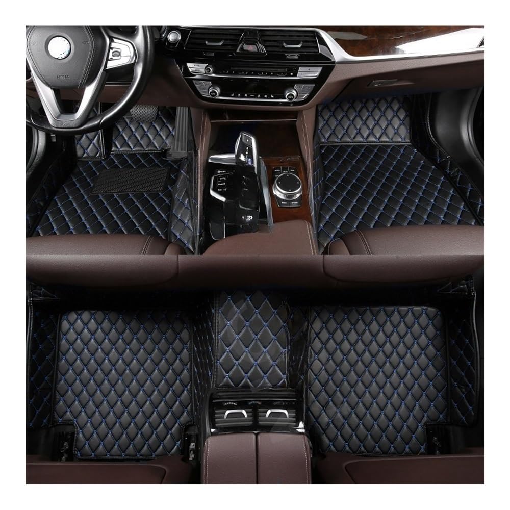 Allwetter fußmatten Auto Für Sonata 2010 2011-2015 Custom Auto Bodenmatte Innenausstattung Allwetter Auto Matten Auto Matten Set Automatten-Set(Black Blue) von JQIWN