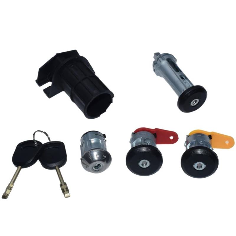 JQIWN Kofferraum Türschloss FÜR Fiesta 3N21-F22050-BB WOLFIGO KOMPLETTE Lock Set ZÜNDSCHLOSS Links RECHTS TÜRSCHLOSS STAMM Lock Kofferraum Schloss von JQIWN