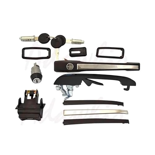 JQIWN Kofferraum Türschloss Für Golf Für MK2 191898081 898260001 KOMPLETTE Lock KIT Set TÜRGRIFFE HECKKLAPPE TÜREN ZÜNDUNG MIT 2 GLEICHEN SCHLÜSSEL Kofferraum Schloss von JQIWN