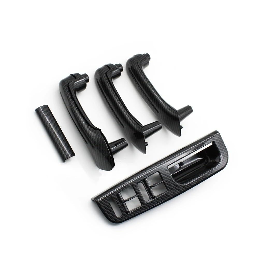 JQIWN Türgriff innen Auto Für Golf 4 Für MK4 1999-2004 8 STÜCKE LHD Auto Vorne Hinten Links Rechts Schwarz Tür Pull Haltegriff Abdeckung Panel Trim(Carbon 8PCS) von JQIWN