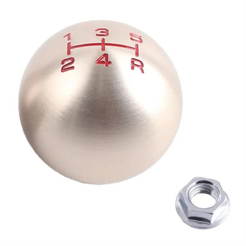 Aluminium 5/6 Geschwindigkeit M10X1.5 Typ-R Ball Form Schaltknauf Für Honda Civic Für Fit FD2 FN2 EP3 DC2 DC5 S2000 F20C(Gold,5 Speed) von JRCQSG