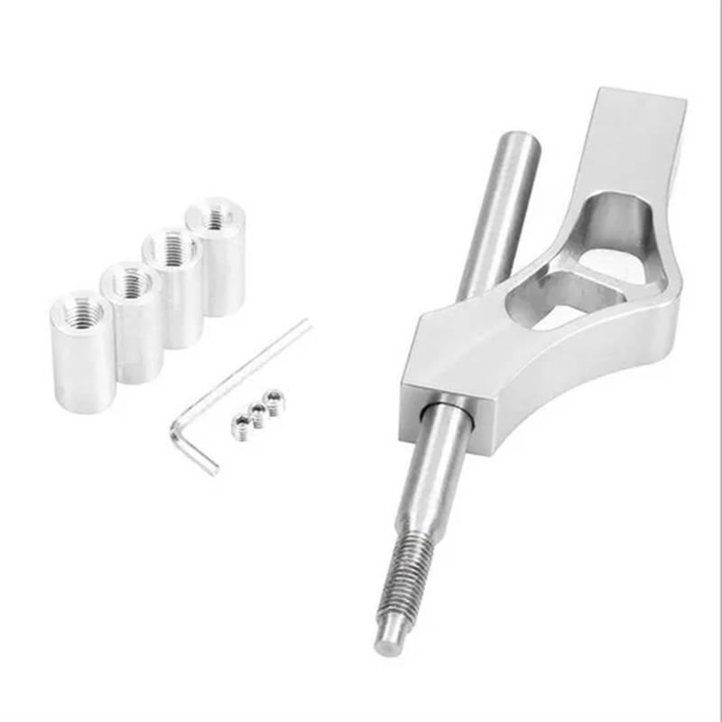 Aluminium Universal Schaltknauf Extender Einstellbarer Schalthebel Autozubehör(Silver) von JRCQSG