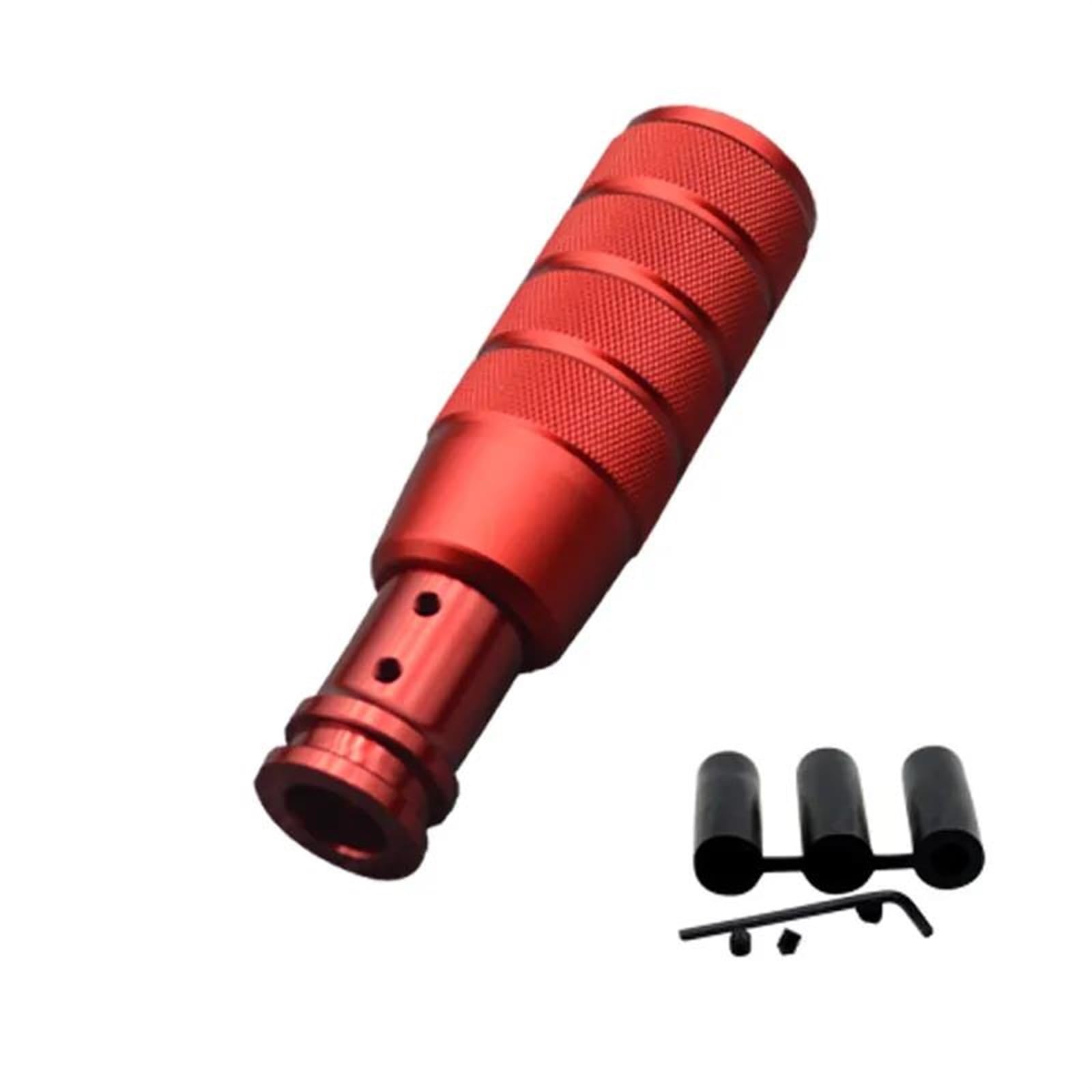 Auto Nicht-Slip Schaltknauf Manuelle Übertragung Aluminium Gerändelt Universal Shifter Schaltknauf Für Jetta Für Golf MK4(Rood) von JRCQSG