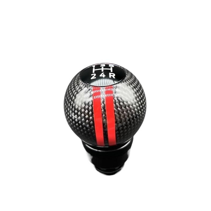 Racing Carbon Fiber Alumium 5 Gang Schaltknauf Für Focus Für Fiesta Getriebe Ball Kopf(Rood) von JRCQSG