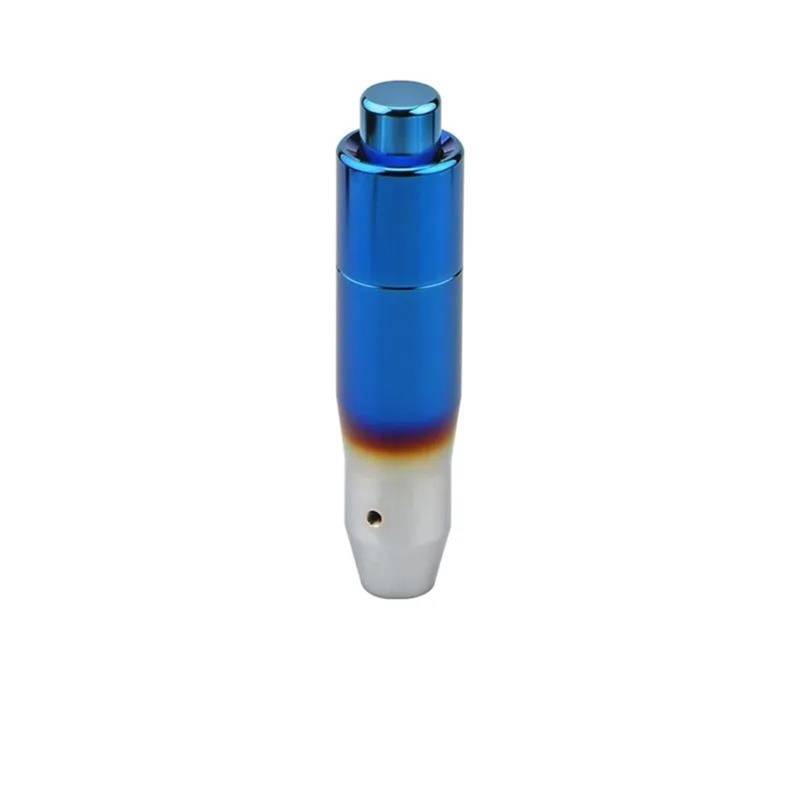 Universeller 14,5 cm Aluminium-Schaltknauf Für Auto-Auto-Schalthebel Mit Heruntergedrückter Entriegelungstaste Und 3 Adaptern(Burnt Blue) von JRCQSG