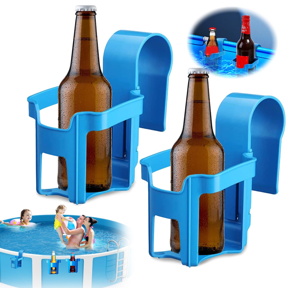 JRDFHT Pool Getränkehalter, 2 Stück Poolrand Getränkehalter aus Kunststoff, Multifunktionaler Poolside Cup Holder, Poolside Dosenhalter, Pool Becherhalter zum Abstellen von Getränken und Gegenständen von JRDFHT