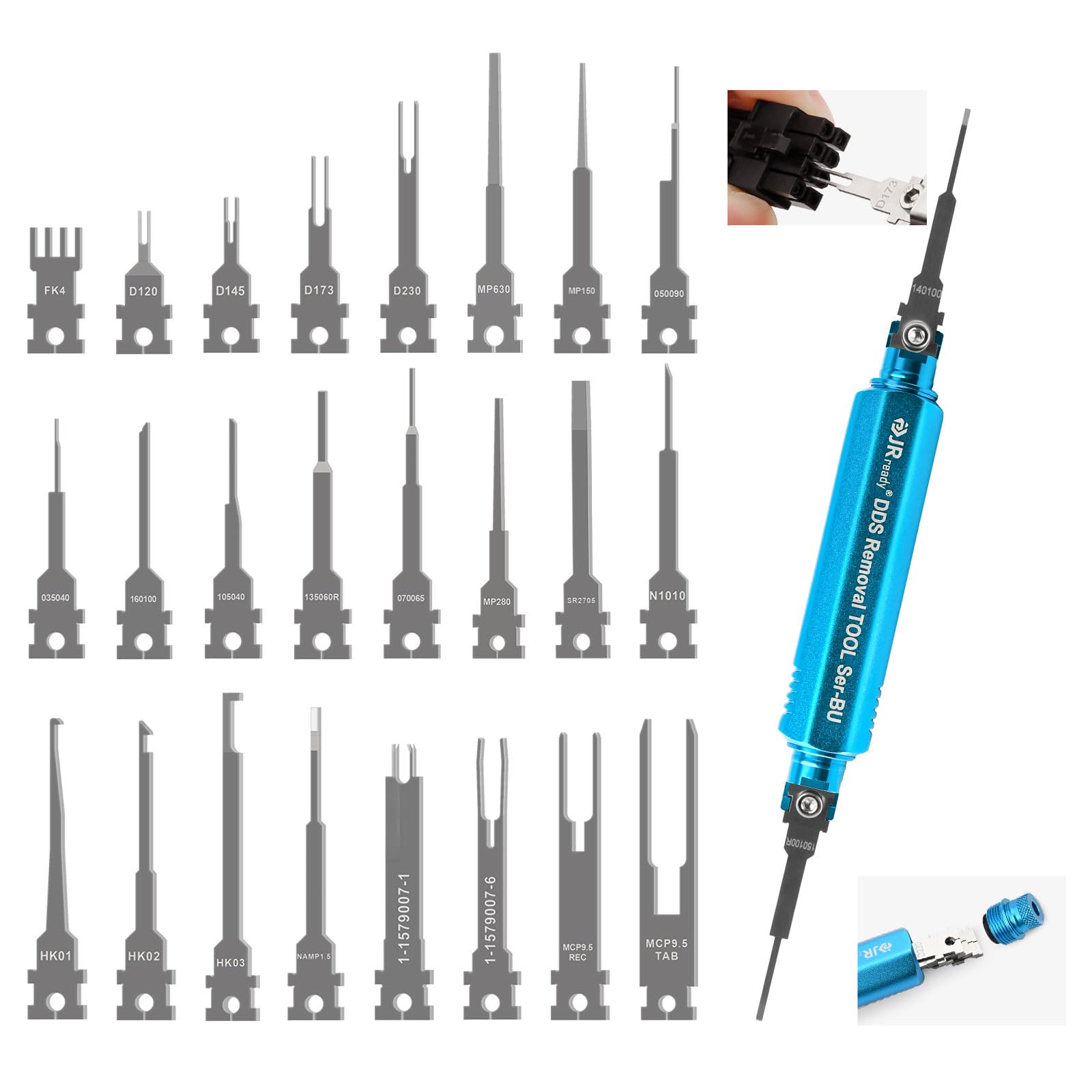 JRready ST5352-01 Entriegelungswerkzeug Upgraded Terminal Removal Tool Mit 1 Griffe Zur Lagerung & 26 Tipps Für Den Austausch, Auspinwerkzeug Für Deutsch AMP TE Molex Delphi JST JPT Harting von JRready