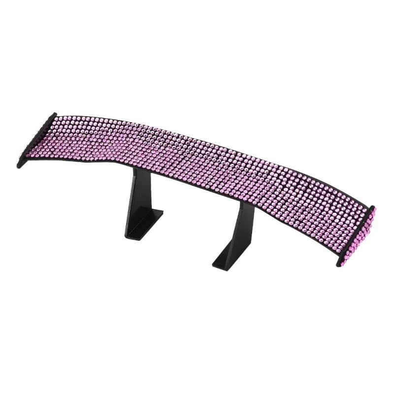 JSCARLIFE Bling Crystal Wing Spoiler,Car Mini Spoiler Rear Wing Auto Tail Wing Auto Accessory Automobile Tail Without Perforation Tail Decoration (Bling Pink) von JSCARLIFE