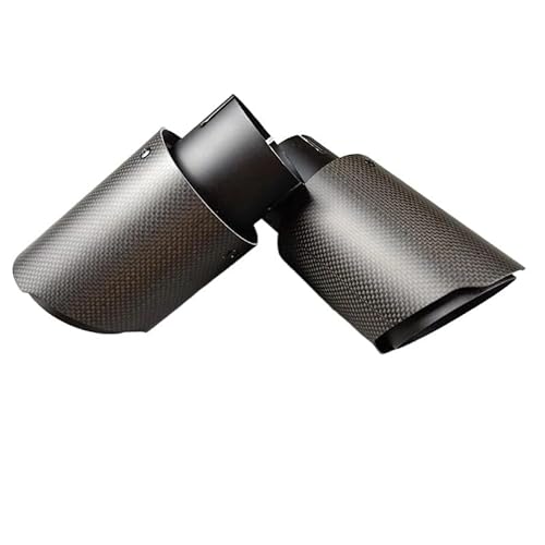 Auspuff Endrohr 1 Stück Universal Carbon Fiber Auspuffspitzen Titan Schwarz Edelstahl Für Tuning Von Schalldämpferdüsen Auspuffrohren Endrohr Schalldämpfer(IN 60 OUT 89 MM) von JSFRBMA