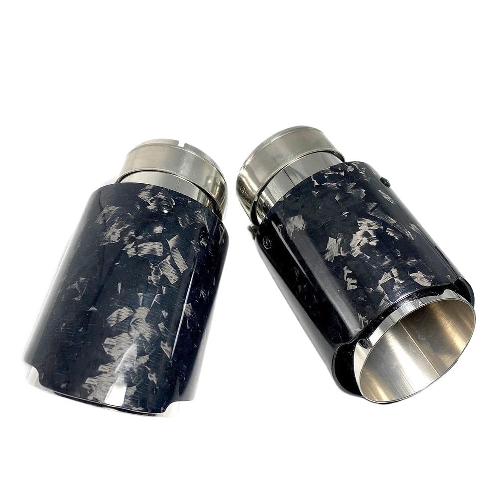 Auspuff Endrohr 1PCS Auto Auspuffrohr Gerade Glänzend Geschmiedet Edelstahl Schalldämpfer Rohr Für Akrapovic Carbon Fiber Tail End Tip Endrohr Schalldämpfer(51 IN 89 OUT) von JSFRBMA