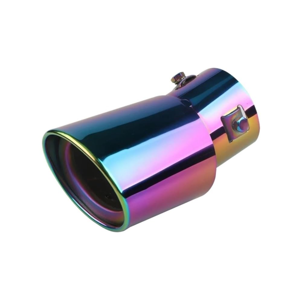 Auspuff Endrohr Auto Auspuff Endstück Edelstahl Multicolor Rund Biegung Auspufftopf Tip Pipe Universal Fits Autozubehör Endrohr Schalldämpfer von JSFRBMA