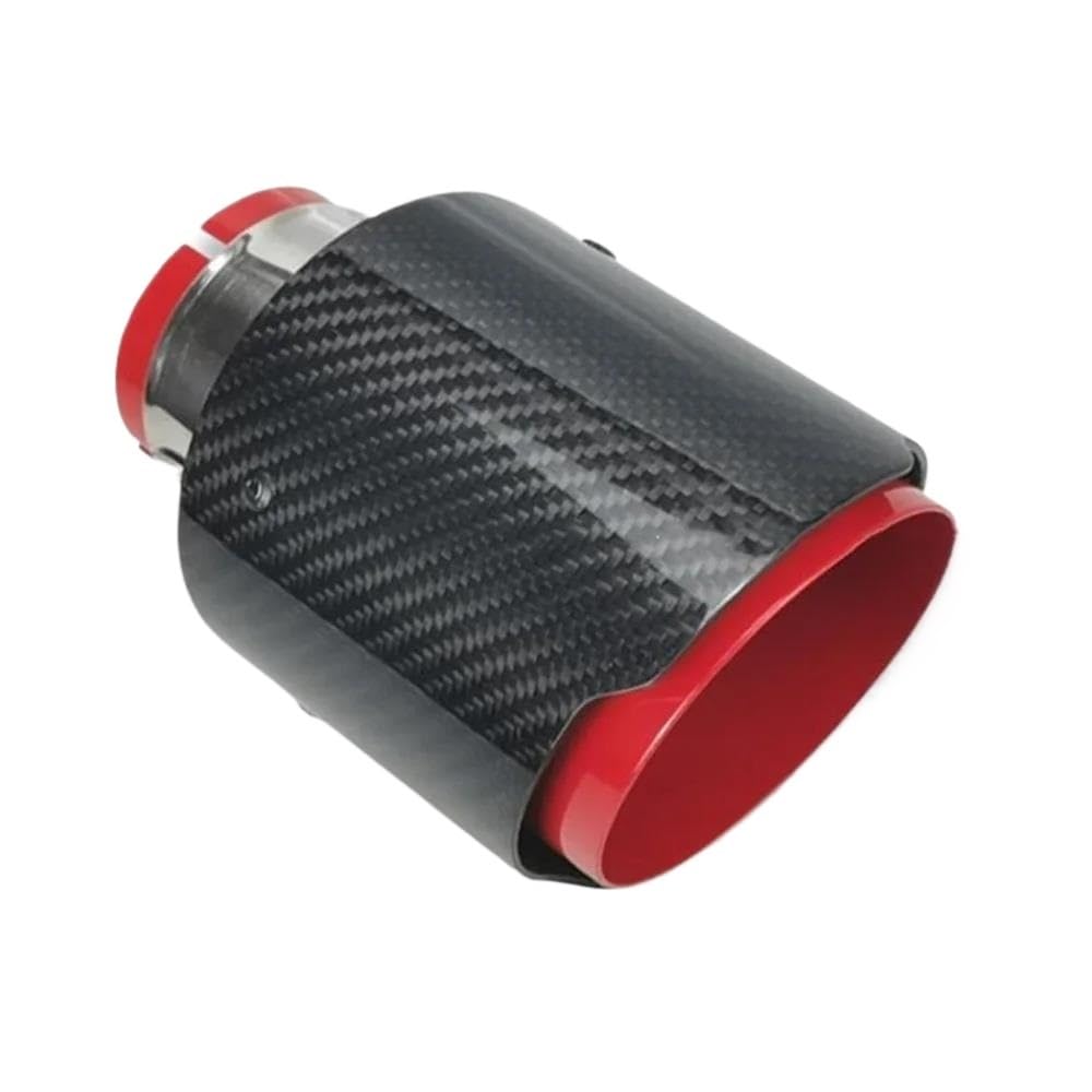 Auspuff Endrohr Auto Glänzende Auspuffanlage Schalldämpfer Rohrspitze Für Akrapovic Carbon Fiber Universal Beschichtet Rot Edelstahl Schalldämpfer Dekorationen Endrohr Schalldämpfer(IN 57MM OUT 89MM) von JSFRBMA