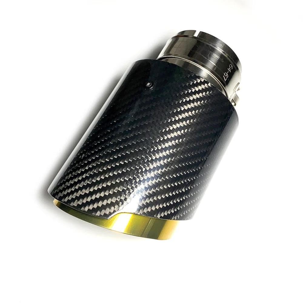 Auspuff Endrohr Carbon Schalldämpfer Spitze Auspuffanlage Für Akrapovic Für Universal Edelstahl Gold Auspuff Schalldämpfer Rohr Endrohr Schalldämpfer(IN 67MM-OUT 89MM) von JSFRBMA