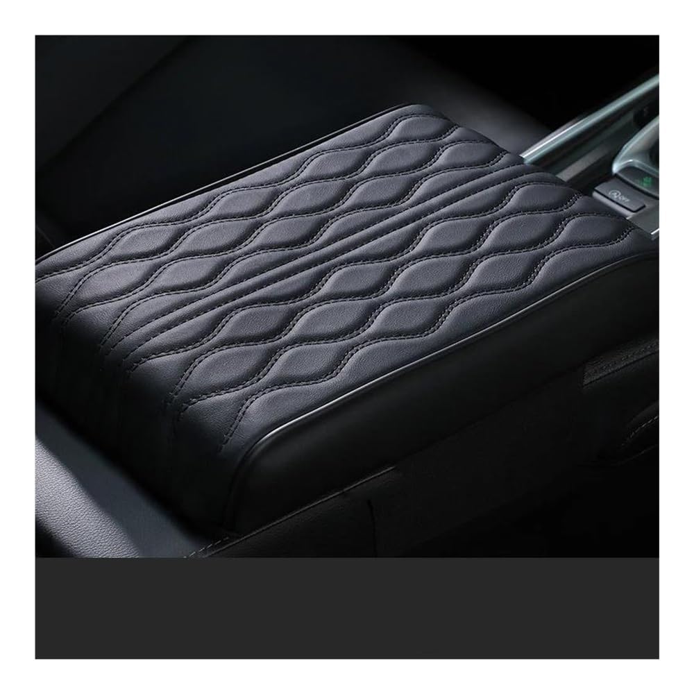 Auto-Mittelkonsolenarmlehne Auto Armlehne Box Höhe Pad Wasser Welligkeit Leder Memory Foam Höhe Pad Universal Auto Mittelarmlehne Schutz Kissen Unterstützung Ablagefach Mittelkonsole(09,L) von JSFRBMA