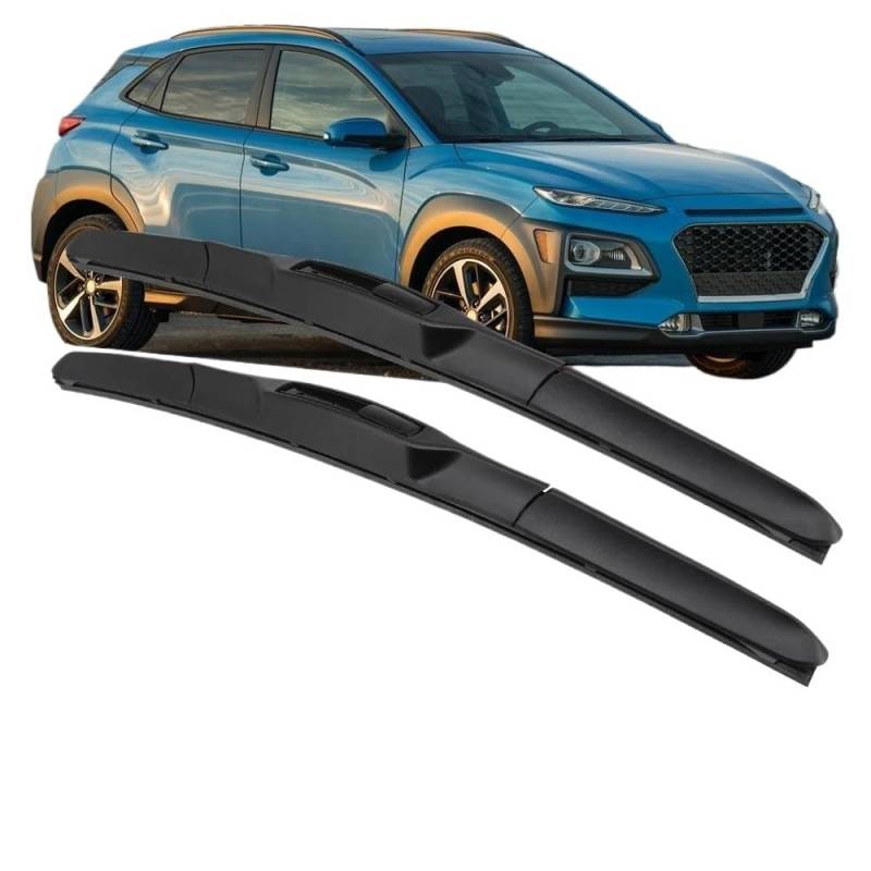 Auto Scheibenwischer 26"+16" Frontwischerblätter Autowischer RHD LHD Windschutzscheibe Für Hyundai Für Kona Für Kauai 2017-2021 Fit U-Hakenarm Frontfenster Ersatzwischblätter(Left Steering) von JSFRBMA