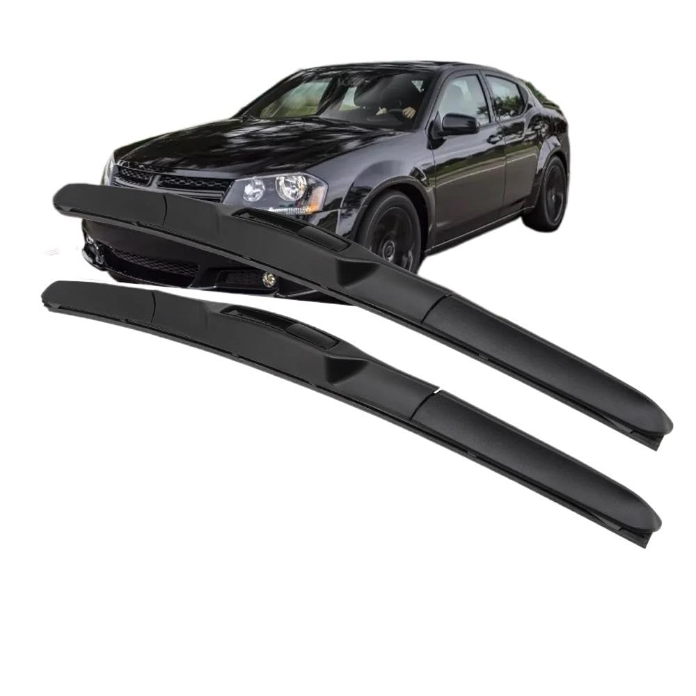 Auto Scheibenwischer Frontscheibenwischerblätter RHD & LHD 24"+22" Autowischer Für Avenger 2007-2014 Fit U-Hakenarm Windschutzscheibe Frontfenster Ersatzwischblätter(Left Steering) von JSFRBMA