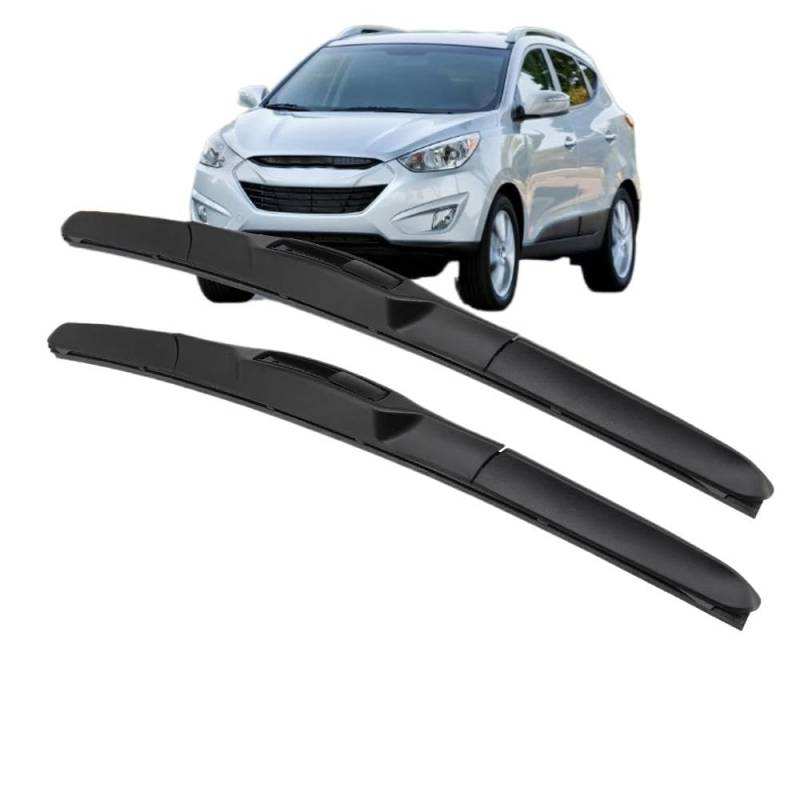 Auto Scheibenwischer Für Hyundai Für Tucson MK2 2010-2015 Autowischer Frontwischerblätter Passend Für U-Hakenarm Frontscheibenwischer 24"+16" Autozubehör Ersatzwischblätter(Right Steering) von JSFRBMA