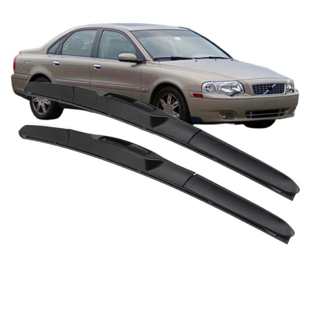 Auto Scheibenwischer Scheibenwischer Windschutzscheibe Für Volvo S80 1998-2004 RHD & LHD Frontscheibenwischerblatt 24"+21" Fit U-Haken Arm Windschutzscheibe Frontscheibe Ersatzwischblätter(Left Steeri von JSFRBMA