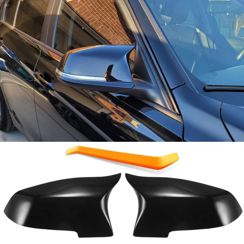 Spiegelkappen Außenspiegel für BMW 1 2 3 4er F20 F21 F22 F23 F87 F30 F31 F34 F32 F33 F36 X1 (E84) Tuning Zubehör Aussen Accessoires - Optik Schwarz Glänzend von JSQAUTOR