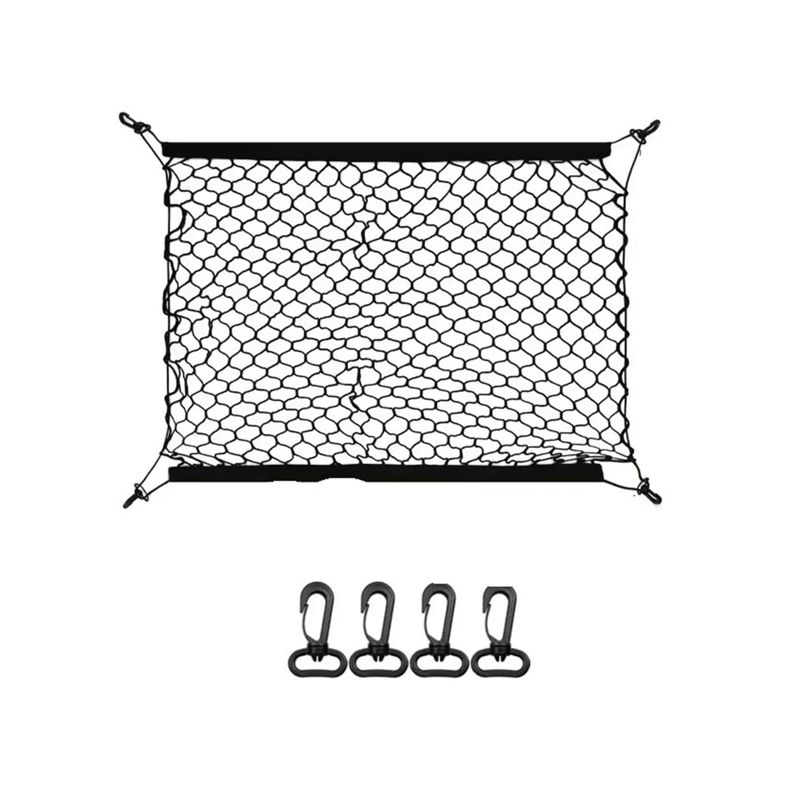 Kofferraumnetz für T5 2003 ~ 2009 Transporter, schwarzes Netz, Nylon, Kofferraum-Organizer, elastische Aufbewahrungstaschen, Autozubehör (70 x 70 cm) von JSRPZK