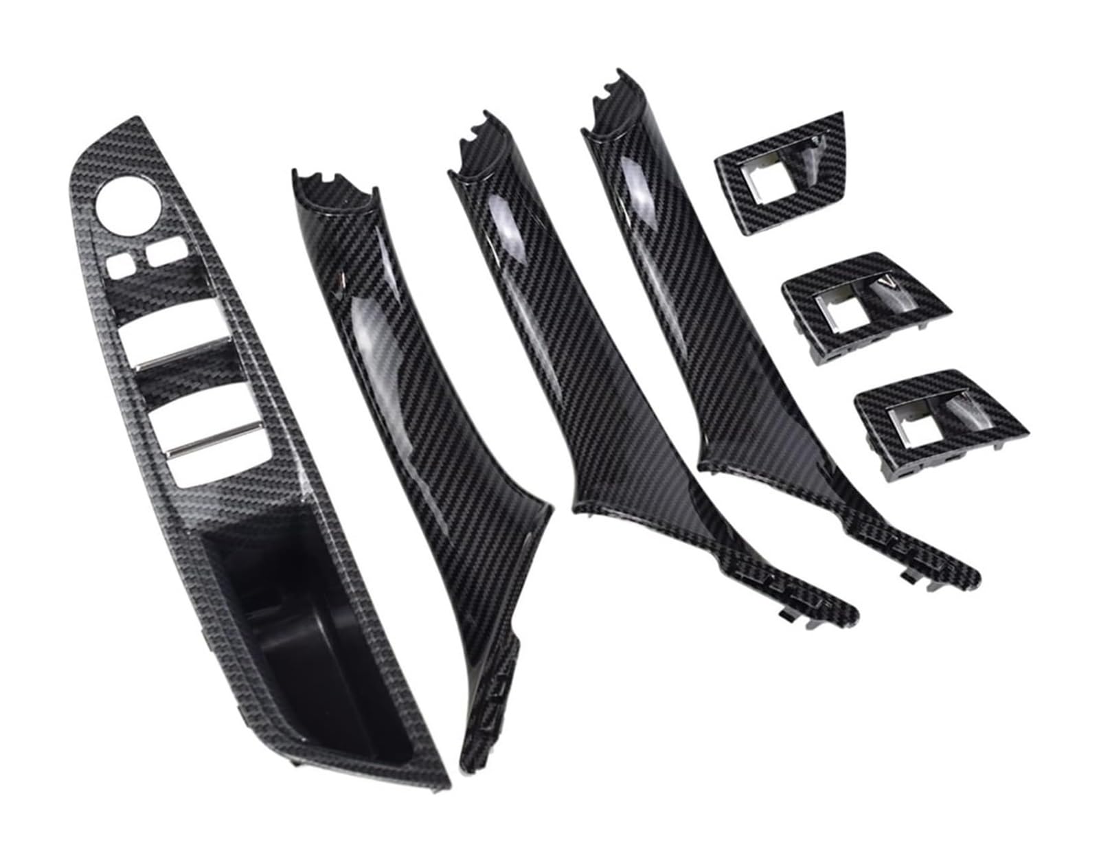 Türgriffs Aufbewahrungsbox Für Mitsubishi Für Pajero Sport 2020 4PCS Auto Türgriff Schüssel Abdeckung Trim Leisten Inneren Tür Pull Griff(Rhd-carbon-7pcs) von JSRVQKMS