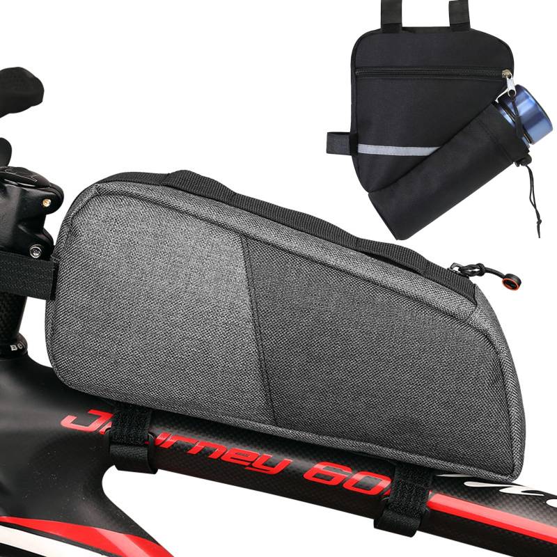 JSTHHTT 2 Stück Rahmentasche Fahrrad Oberrohrtasche Schmale Form Fahrradtasche für MTB, Rennrad, E-Bike, Fahrradtasche Rahmentasche, Fahrrad Rahmentasche, Triangle Bag Rahmentaschen von JSTHHTT