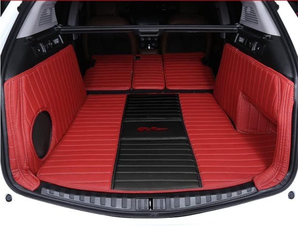 Kofferraum Schutzmatte Für Alfa Romeo Stelvio 2017-2022 2023 2024, Auto Abdeckung Pad Fracht Innen Zubehör Auto Kofferraummatte,BlackRed von JSYJCF