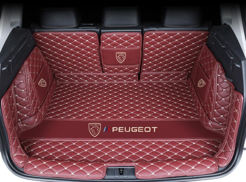 Kofferraum Schutzmatte Für Peugeot 2008 2020 2021 2022 2023 2024, Auto Abdeckung Pad Fracht Innen Zubehör Auto Kofferraummatte,D/Redstyle von JSYJCF
