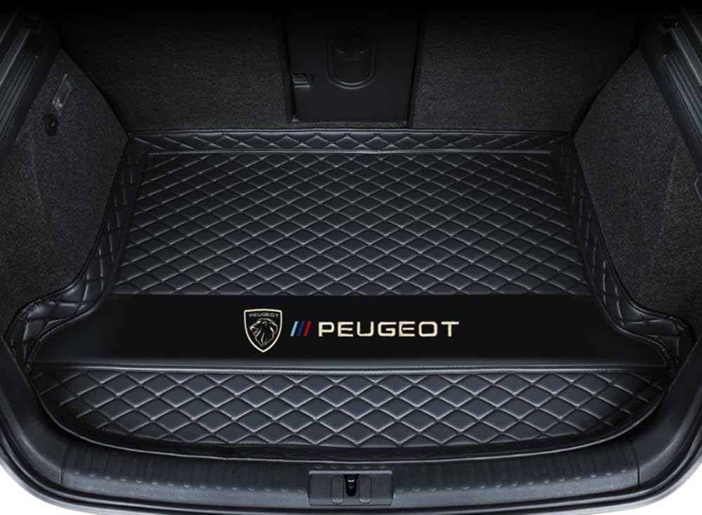 Kofferraum Schutzmatte Für Peugeot 3008 2011 2012 2013, Auto Abdeckung Pad Fracht Innen Zubehör Auto Kofferraummatte,Blackstyle/ von JSYJCF