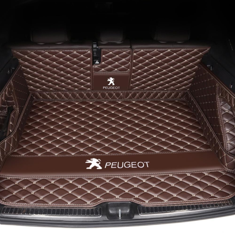 Kofferraum Schutzmatte Für Peugeot 307 Sedan 2009 2010, Auto Abdeckung Pad Fracht Innen Zubehör Auto Kofferraummatte,Coffeestyle/ von JSYJCF