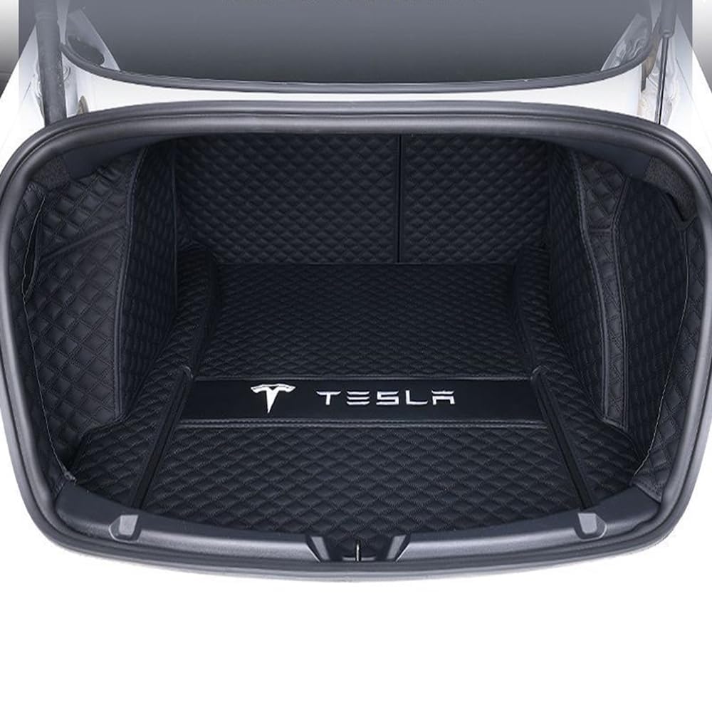 Kofferraum Schutzmatte Für Tesla Model 3 Highland 2024, Auto Abdeckung Pad Fracht Innen Zubehör Auto Kofferraummatte,B/Blackstyle von JSYJCF