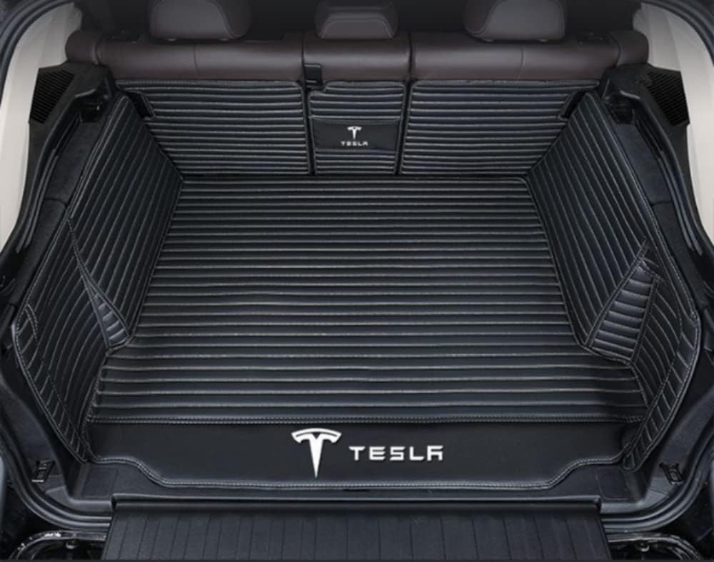 Kofferraum Schutzmatte Für Tesla Model 3 Highland 2024, Auto Abdeckung Pad Fracht Innen Zubehör Auto Kofferraummatte,C/BlackBeige von JSYJCF