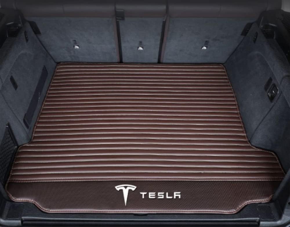 Kofferraum Schutzmatte Für Tesla Model Y 2021 2022 2023 2024, Auto Abdeckung Pad Fracht Innen Zubehör Auto Kofferraummatte,Coffeestyle/ von JSYJCF