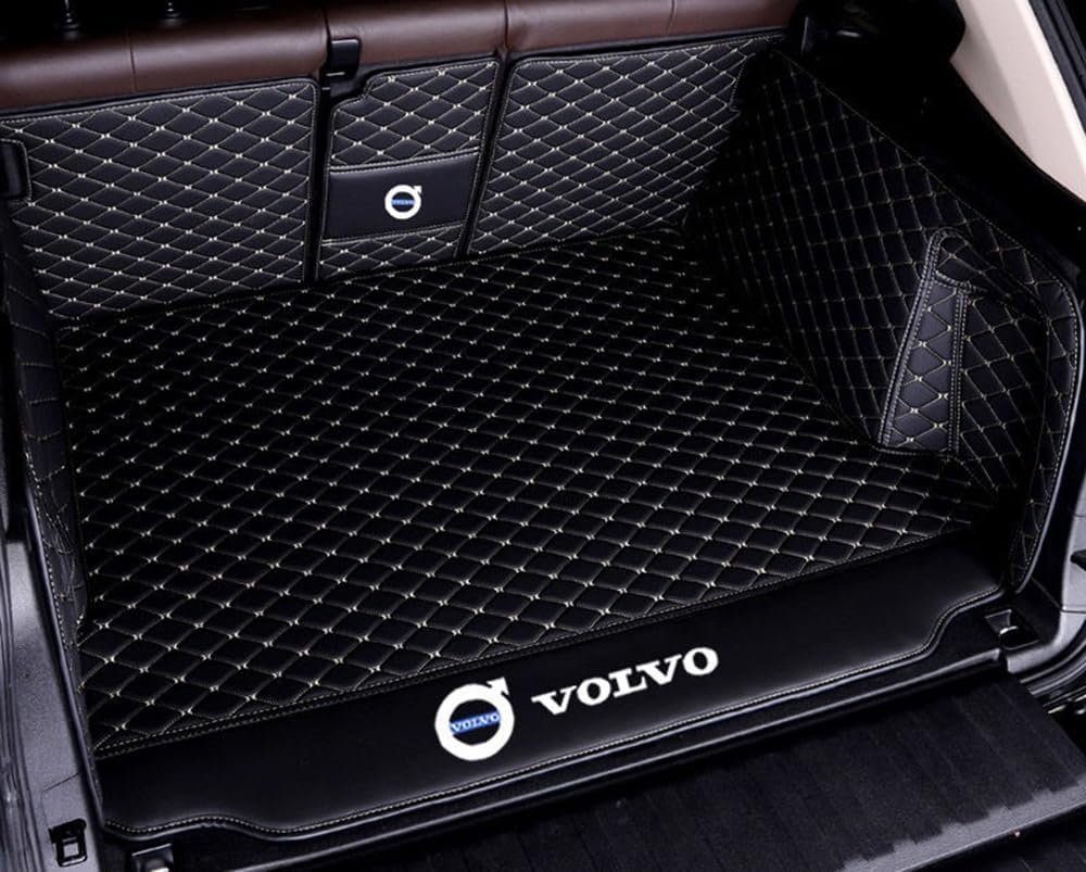 Kofferraum Schutzmatte Für Volvo S90 2016+, Auto Abdeckung Pad Fracht Innen Zubehör Auto Kofferraummatte,BlackBeige von JSYJCF