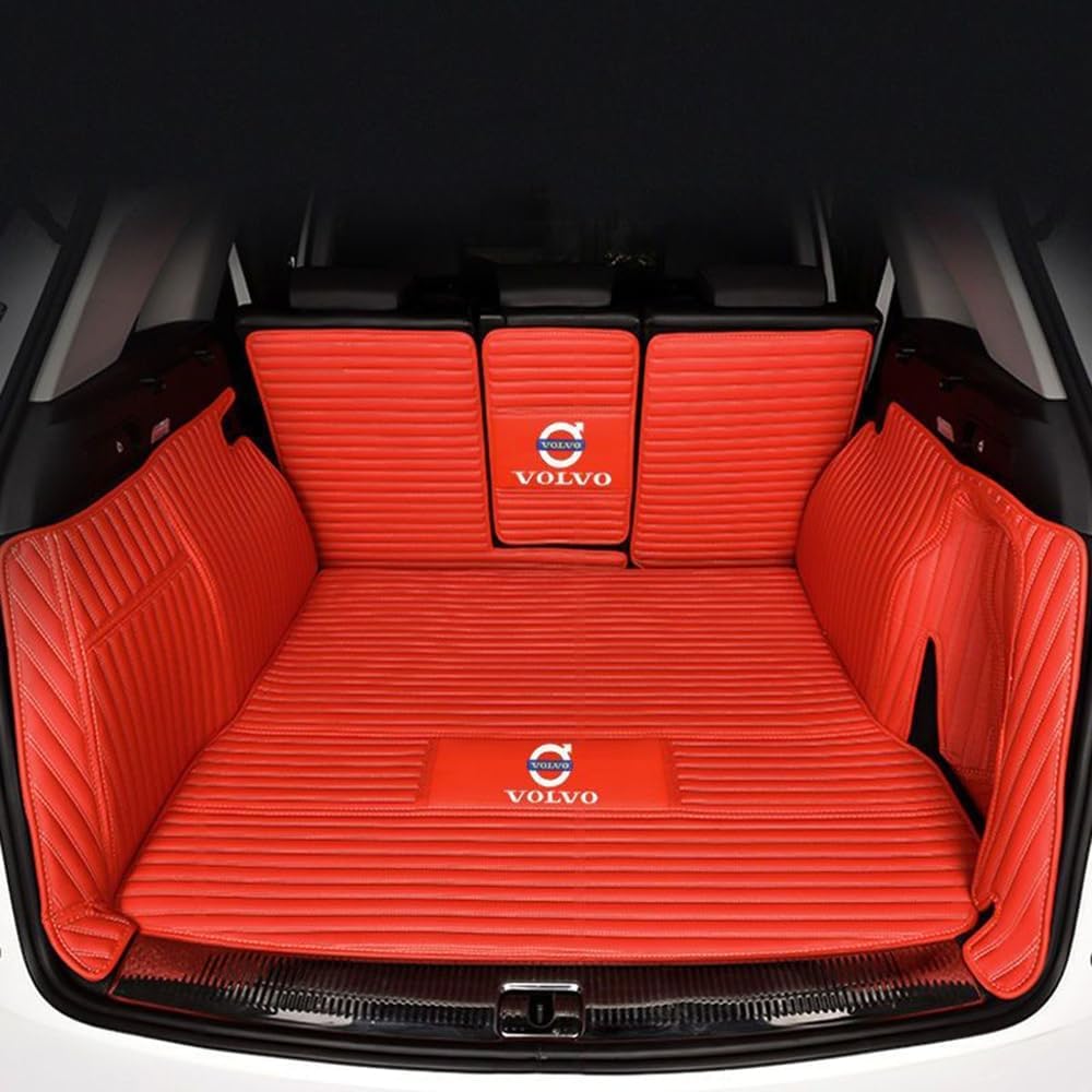 Kofferraum Schutzmatte Für Volvo XC90 5 Seats 2015-2020 2021 2022 2023 2024, Auto Abdeckung Pad Fracht Innen Zubehör Auto Kofferraummatte,G/Redstyle von JSYJCF