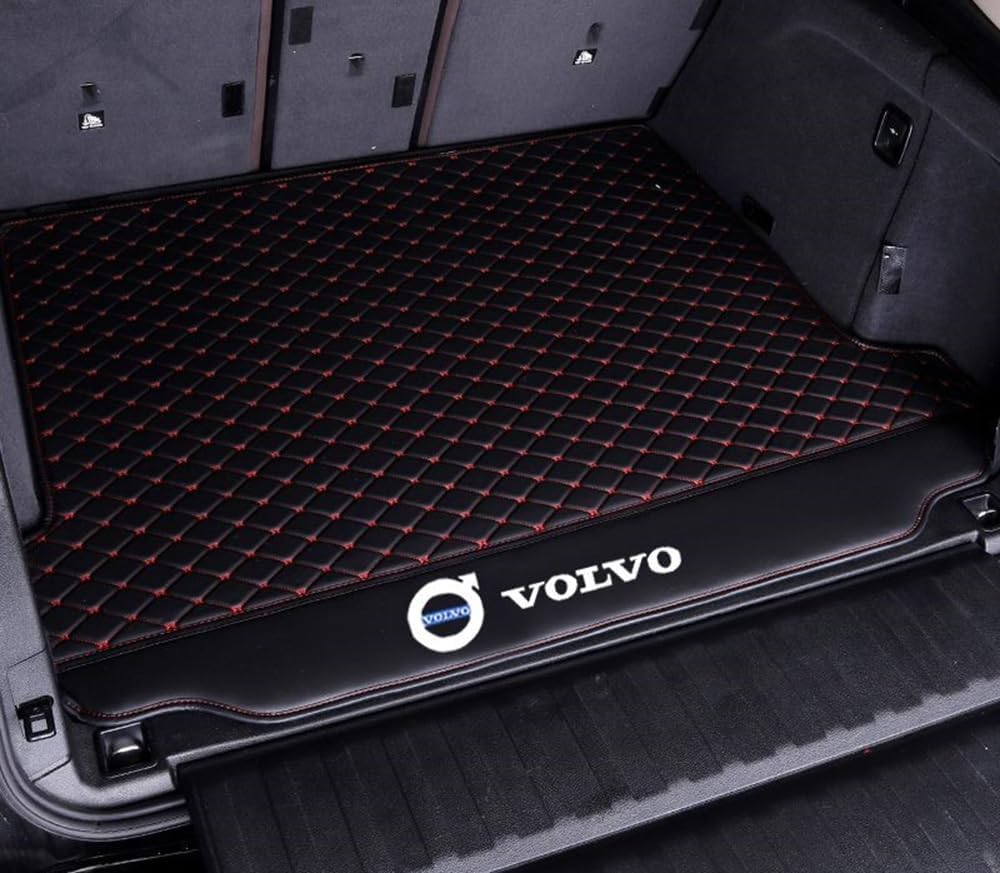 Kofferraum Schutzmatte Für Volvo XC90 7Seats (new energy) 2016+, Auto Abdeckung Pad Fracht Innen Zubehör Auto Kofferraummatte,BlackRed/ von JSYJCF