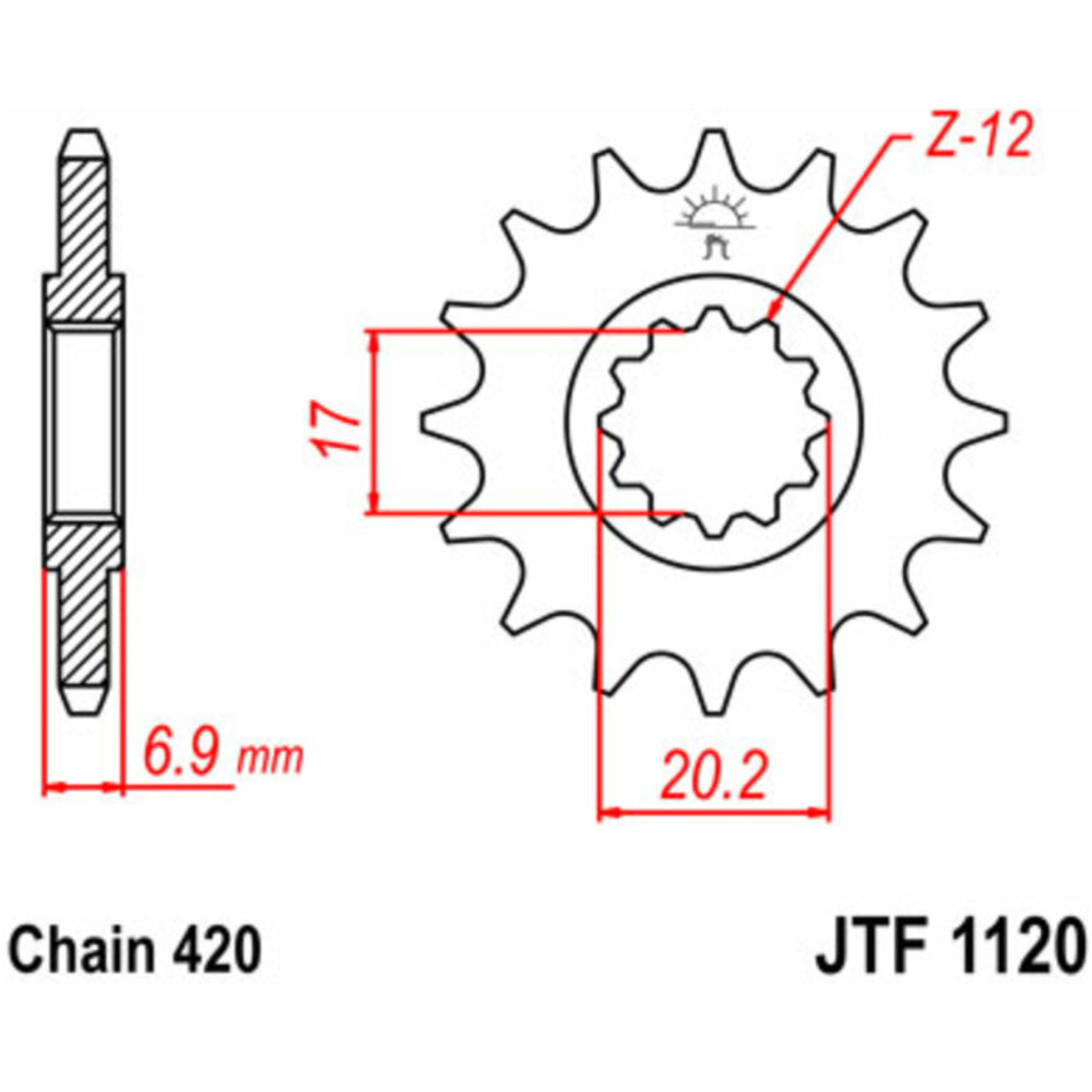 Jt sprockets standard stahlritzel vorne 1120 - 420 für rieju, peugeot, aprilia jtf1120.11 von JT SPROCKETS