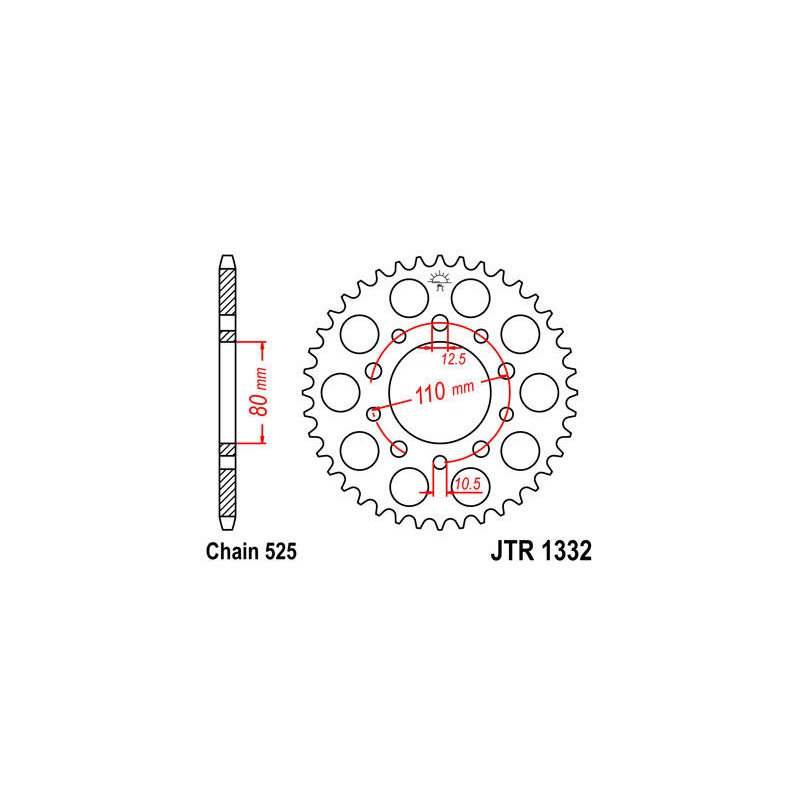 JT Kettenrad 40T 525 BLK JTR1332.40ZBK von JT Sprockets