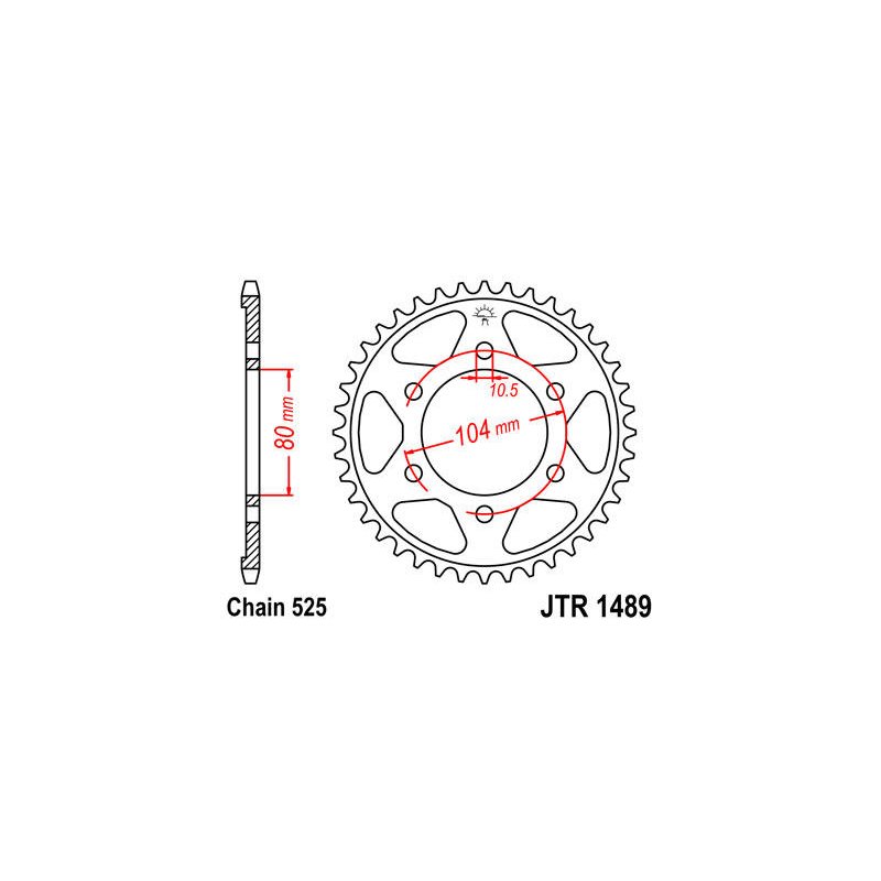 JT Kettenrad 41T 525 BLK JTR1489.41ZBK von JT Sprockets