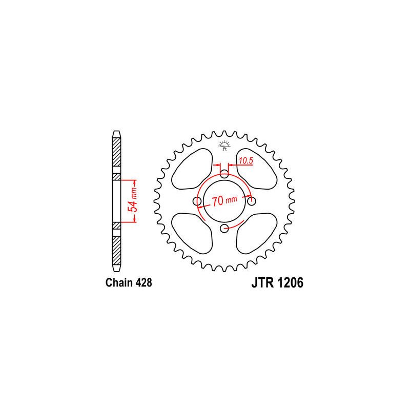 JT Kettenrad 428 44T JTR1206.44 von JT Sprockets