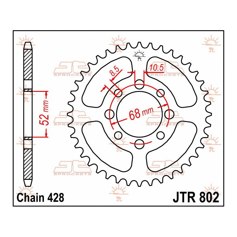 JT Kettenrad 428 44T JTR802.44 von JT Sprockets