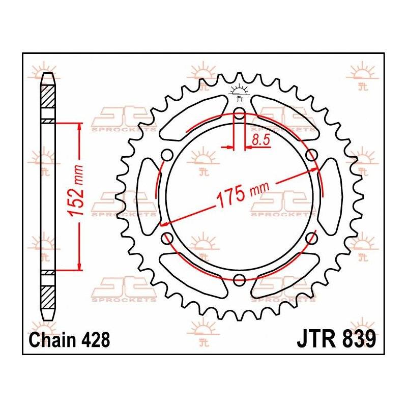 JT Kettenrad 428 52T JTR839.52 von JT Sprockets