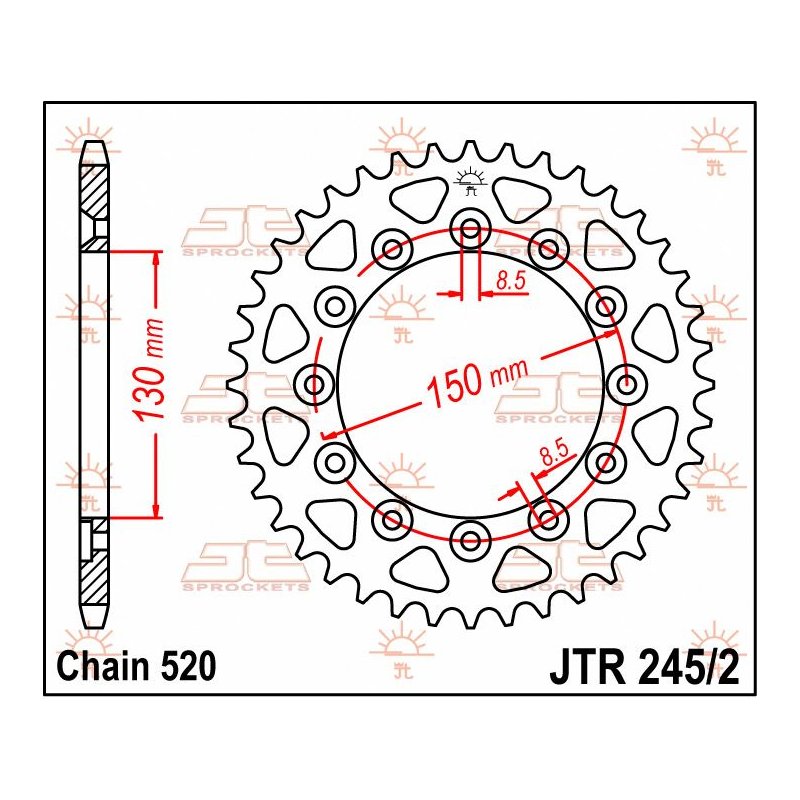 JT Kettenrad 44T 520 JTR245/2.44 von JT Sprockets