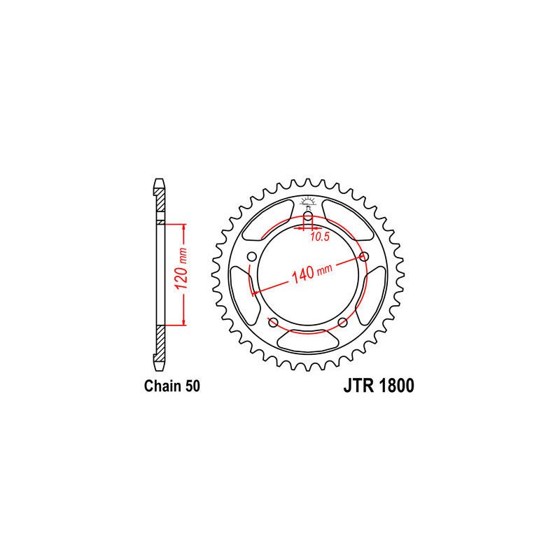 JT Kettenrad 44T 530 BLK JTR1800.44ZBK von JT Sprockets